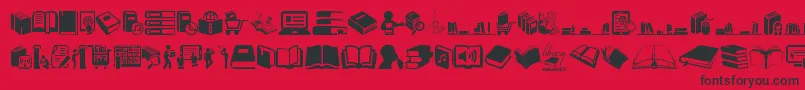 Library Font – Black Fonts on Red Background