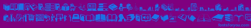 Library Font – Blue Fonts on Purple Background