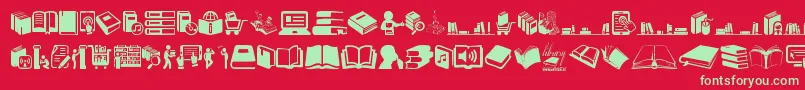 Шрифт Library – зелёные шрифты на красном фоне