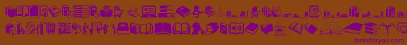 Library Font – Purple Fonts on Brown Background