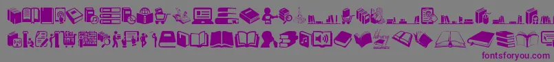 Library-Schriftart – Violette Schriften auf grauem Hintergrund