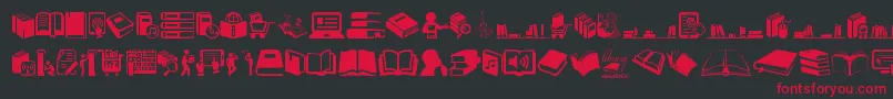Library Font – Red Fonts on Black Background