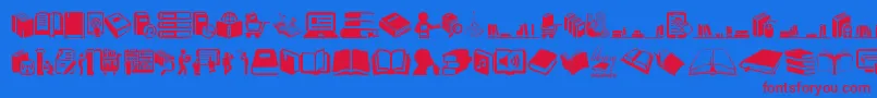 Library Font – Red Fonts on Blue Background