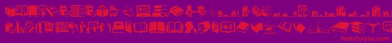 Library Font – Red Fonts on Purple Background