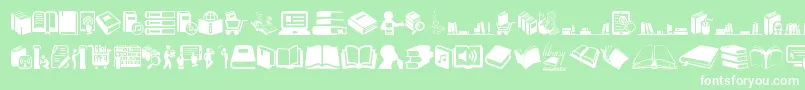Library Font – White Fonts on Green Background