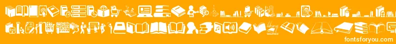 Library Font – White Fonts on Orange Background