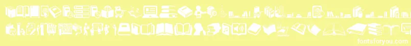 Fonte Library – fontes brancas em um fundo amarelo