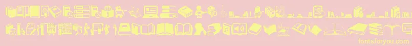 Library Font – Yellow Fonts on Pink Background