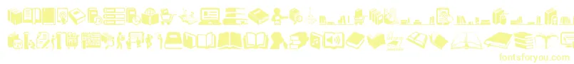 Library Font – Yellow Fonts on White Background