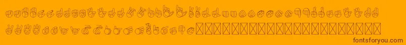 Libras nilo Clean-Schriftart – Braune Schriften auf orangefarbenem Hintergrund