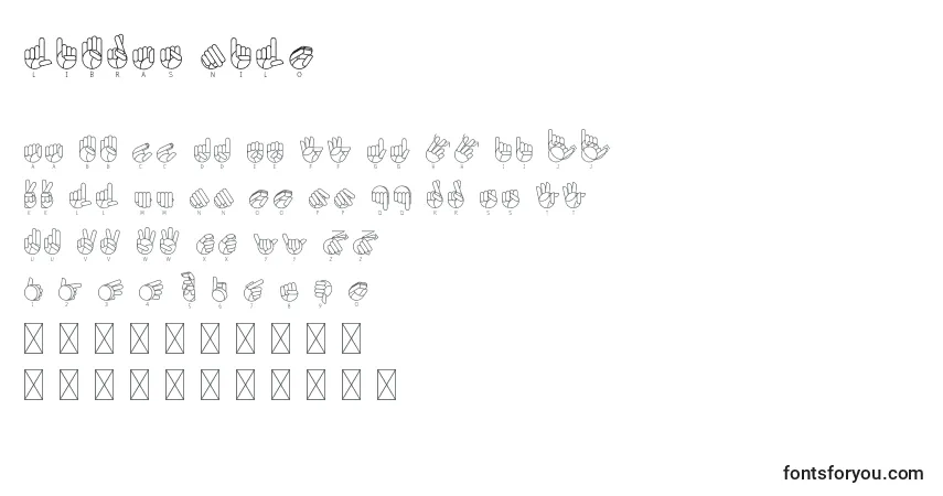 Schriftart Libras nilo – Alphabet, Zahlen, spezielle Symbole