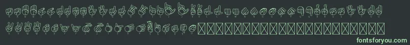 Libras nilo-fontti – vihreät fontit mustalla taustalla