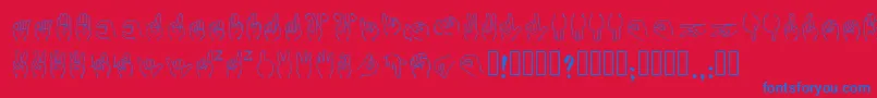 Libras2019 Regular-Schriftart – Blaue Schriften auf rotem Hintergrund