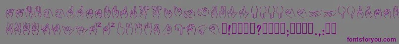 Libras2019 Regular-fontti – violetit fontit harmaalla taustalla