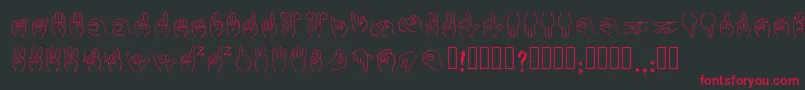 Libras2019 Regular-Schriftart – Rote Schriften auf schwarzem Hintergrund