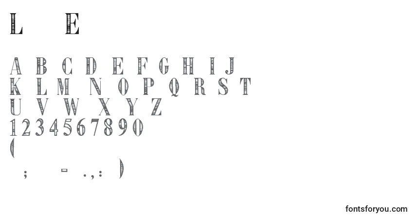 Czcionka Libre Expression – alfabet, cyfry, specjalne znaki
