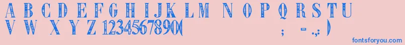 Libre Expression Font – Blue Fonts on Pink Background