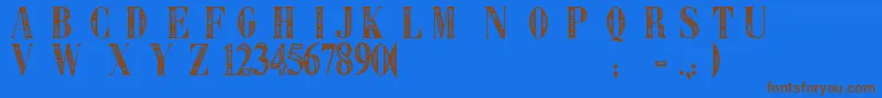 Libre Expression Font – Brown Fonts on Blue Background