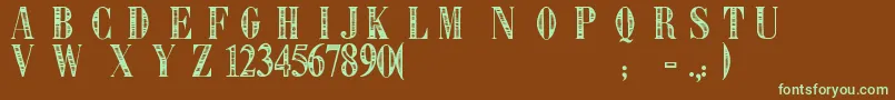Libre Expression Font – Green Fonts on Brown Background