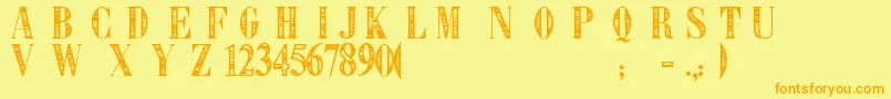 Libre Expression-Schriftart – Orangefarbene Schriften auf gelbem Hintergrund