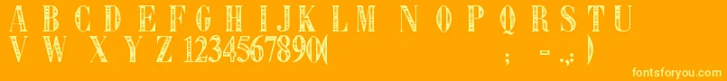 Libre Expression Font – Yellow Fonts on Orange Background
