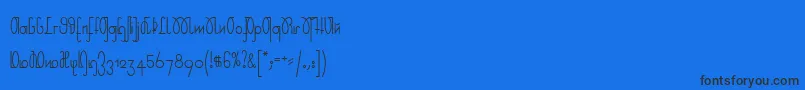 フォントRudelskopfDeutsch – 黒い文字の青い背景