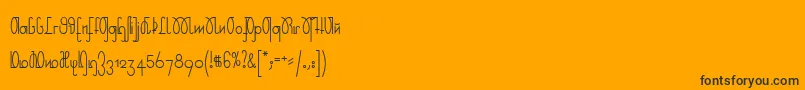 RudelskopfDeutsch-Schriftart – Schwarze Schriften auf orangefarbenem Hintergrund