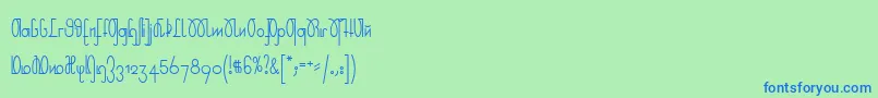Czcionka RudelskopfDeutsch – niebieskie czcionki na zielonym tle