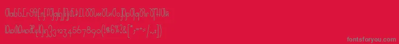 RudelskopfDeutsch-Schriftart – Graue Schriften auf rotem Hintergrund