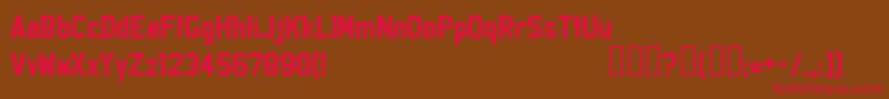 フォントLICEP    – 赤い文字が茶色の背景にあります。