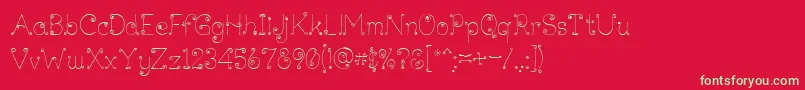 Lickcurl Petite Font – Green Fonts on Red Background