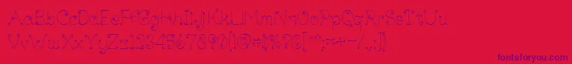Lickcurl Petite-Schriftart – Violette Schriften auf rotem Hintergrund