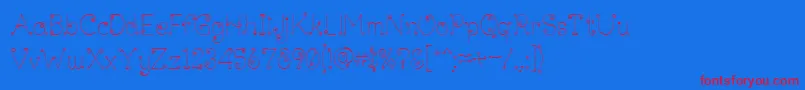 フォントLickcurl Petite – 赤い文字の青い背景