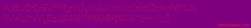 Lickcurl Petite Font – Red Fonts on Purple Background