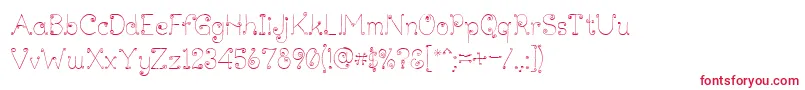 フォントLickcurl Petite – 白い背景に赤い文字