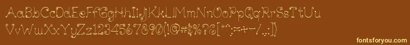 Police Lickcurl Petite – polices jaunes sur fond brun