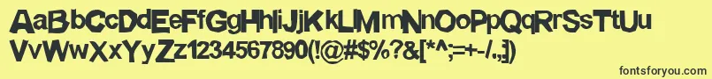 LICKSPIT Font – Black Fonts on Yellow Background