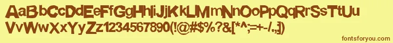 LICKSPIT Font – Brown Fonts on Yellow Background