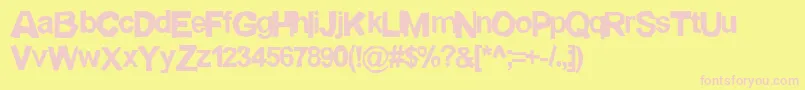 LICKSPIT Font – Pink Fonts on Yellow Background