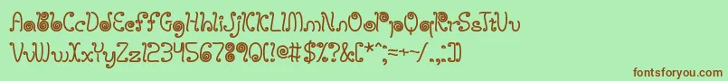 licostrg Font – Brown Fonts on Green Background