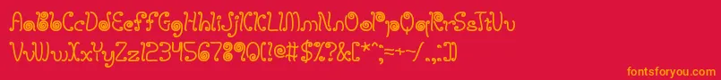 licostrg Font – Orange Fonts on Red Background