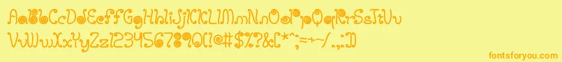 licostrg Font – Orange Fonts on Yellow Background