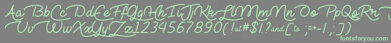 Lie to Me   Font – Green Fonts on Gray Background