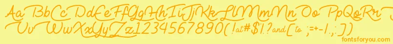 Lie to Me   Font – Orange Fonts on Yellow Background