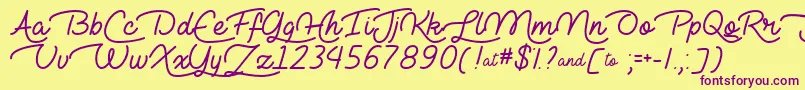 Lie to Me   Font – Purple Fonts on Yellow Background