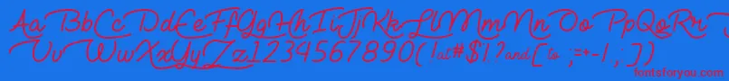 Lie to Me   Font – Red Fonts on Blue Background