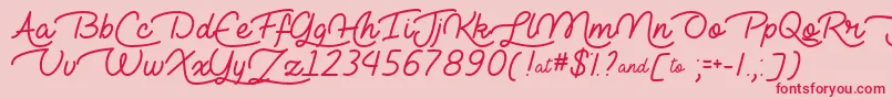 fuente Lie to Me   – Fuentes Rojas Sobre Fondo Rosa