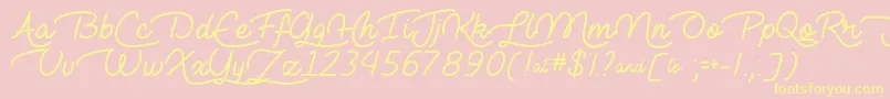 Lie to Me   Font – Yellow Fonts on Pink Background