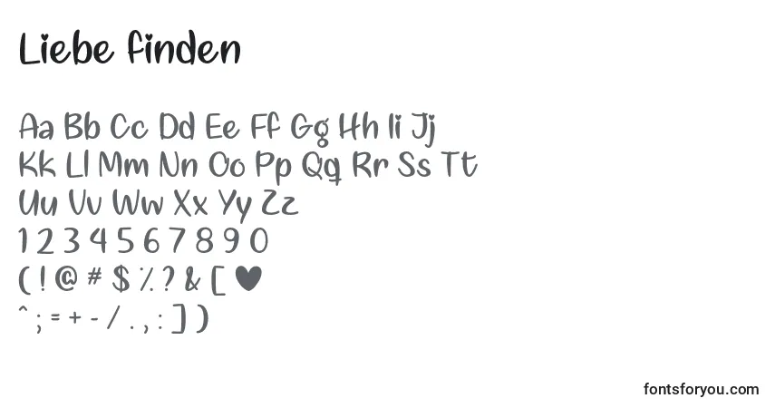 Liebe finden   Font – alphabet, numbers, special characters