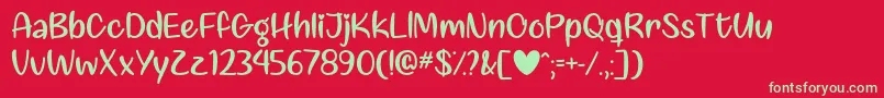Liebe finden   Font – Green Fonts on Red Background